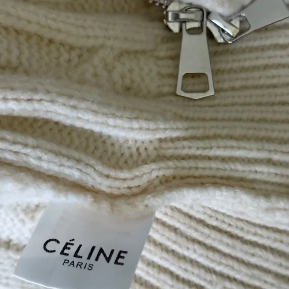 Celine Cream Cable Knit Cardigan